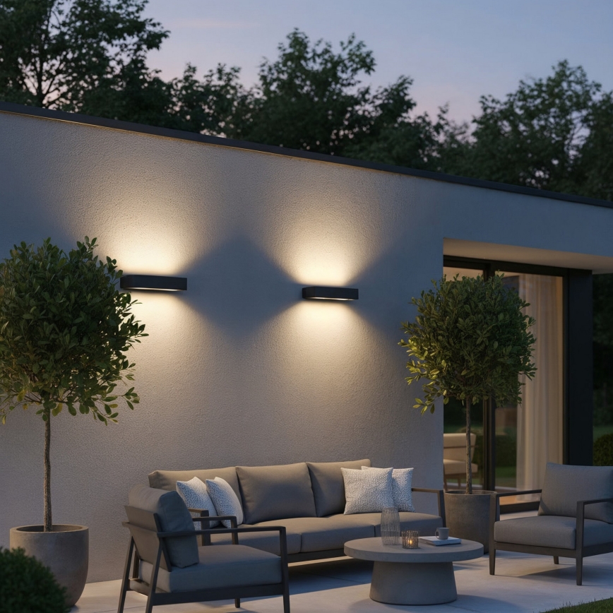 Ideal Lux - Outdoor-Wandleuchte ANDROMEDA 2xE27/60W/230V IP55 anthrazit