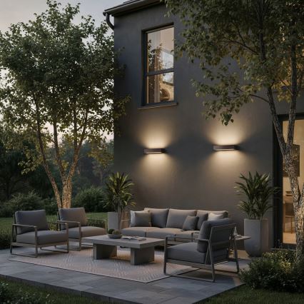 Ideal Lux - Outdoor-Wandleuchte ANDROMEDA 2xE27/60W/230V IP55 grau