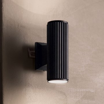 Ideal Lux - Outdoor-Wandleuchte BASE 2xGU10/28W/230V IP44 schwarz