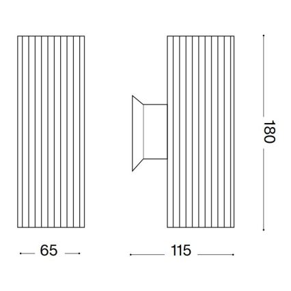 Ideal Lux - Outdoor-Wandleuchte BASE 2xGU10/28W/230V IP44 schwarz