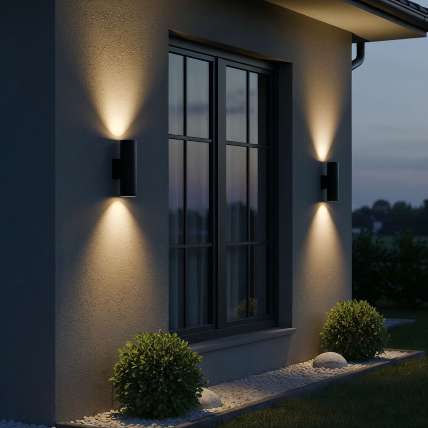 Ideal Lux - Outdoor-Wandleuchte GUN 2xGU10/35W/230V IP44 anthrazit