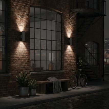 Ideal Lux - Outdoor-Wandleuchte GUN 2xGU10/35W/230V IP44 anthrazit