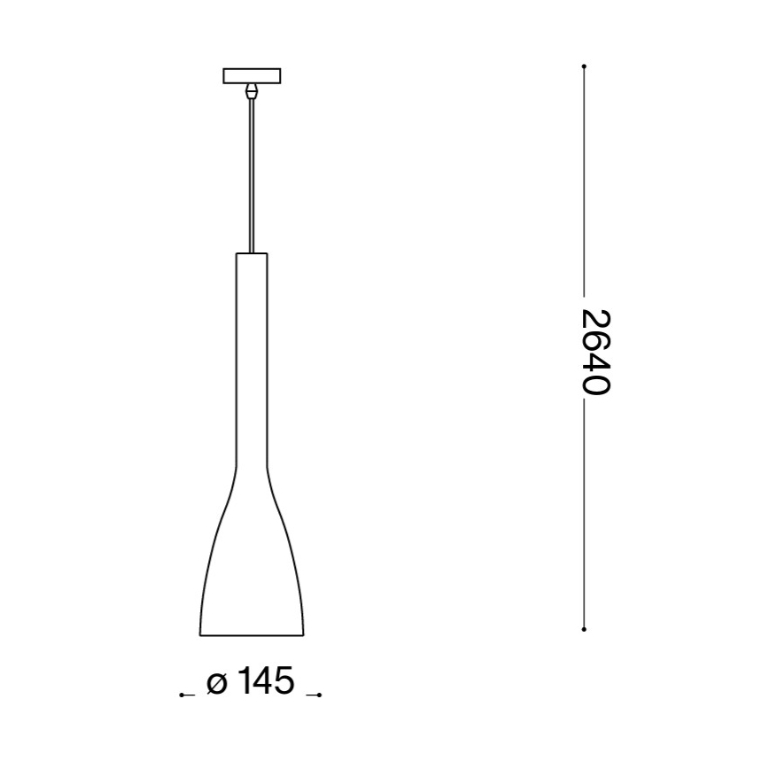 Ideal Lux - Pendelleuchte an Kabel FLUT 1xE27/60W/230V Ø 14,5 cm schwarz