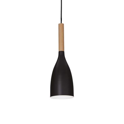 Ideal Lux - Pendelleuchte an Kabel MANHATTAN 1xE14/40W/230V Ø 11 cm schwarz/Buche