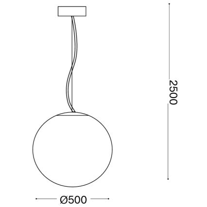 Ideal Lux - Pendelleuchte an Kabel MAPA 1xE27/42W/230V Ø 50 cm weiß