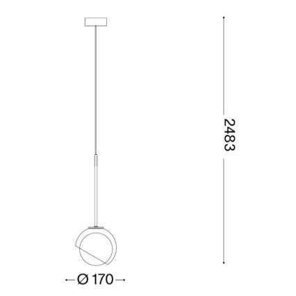 Ideal Lux - Pendelleuchte BLOOM, 1xE27/42W/230V, Ø 17 cm, schwarz