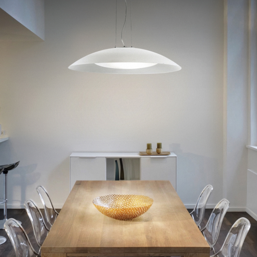 Ideal Lux - Pendelleuchte LENA an Kabel, 3xE27/60W/230V, Ø 64 cm, weiß