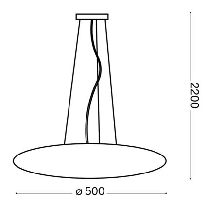 Ideal Lux - Pendelleuchte mit Kabel GLORY 3xE27/60W/230V Ø 50 cm weiß