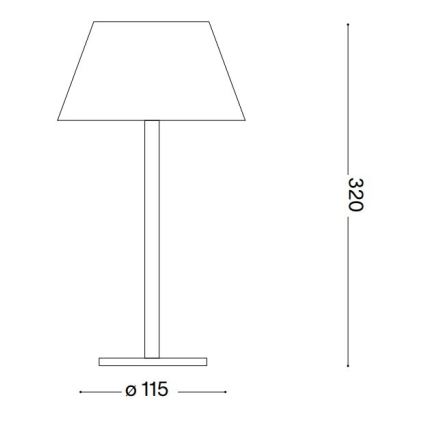 Ideal Lux - LED dimmbare Touch-Außenleuchte PURE LED/1,5W/3,7V 2200 mAh CRI 90 IP54 schwarz