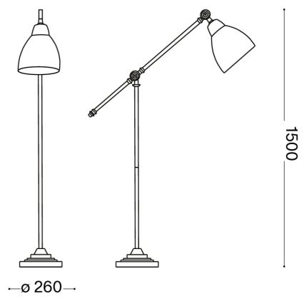 Ideal Lux 015286 - Stojací lampa NEWTON 1xE27/60W/230V