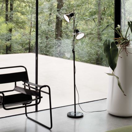Ideal Lux - Stehleuchte POLLY 2xE27/60W/230V schwarz