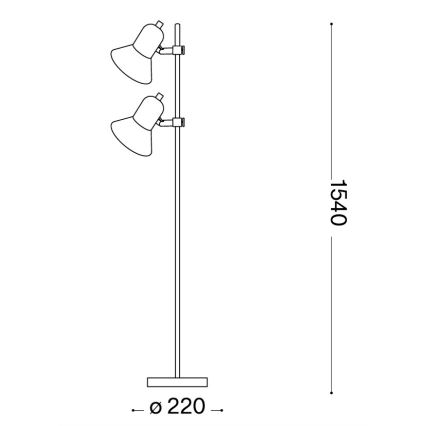 Ideal Lux - Stehleuchte POLLY 2xE27/60W/230V silber