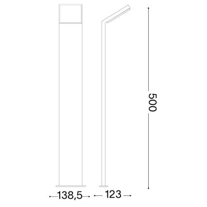 Ideal Lux - STYLE LED Außenleuchte, 8,5 W, 230 V, 3000 K, 50 cm, CRI 90, IP54, braun