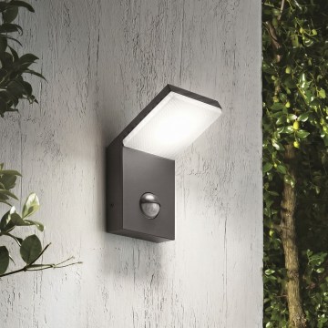 Ideal Lux - STYLE LED Außenleuchte mit Sensor LED/9W/230V 4000K CRI 90 IP54 Anthrazit