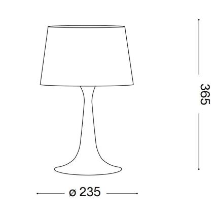 Ideal Lux - Tischlampe LONDON 1xE27/60W/230V glänzender Chrom