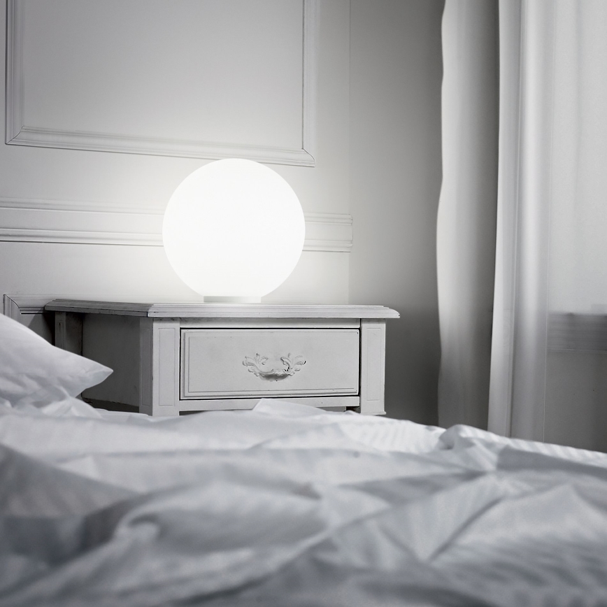 Ideal Lux - Tischleuchte MAPA 1xE27/42W/230V Ø 40 cm weiß