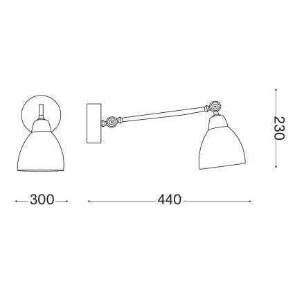 Ideal Lux - Wandleuchte NEWTON 1xE27/42W/230V glänzender Chrom