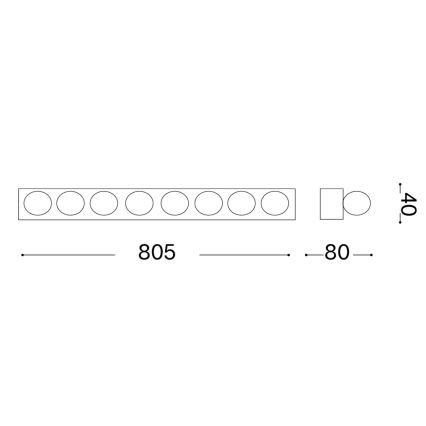 Ideal Lux - Wandleuchte PRIVE 8xE14/40W/230V weiß