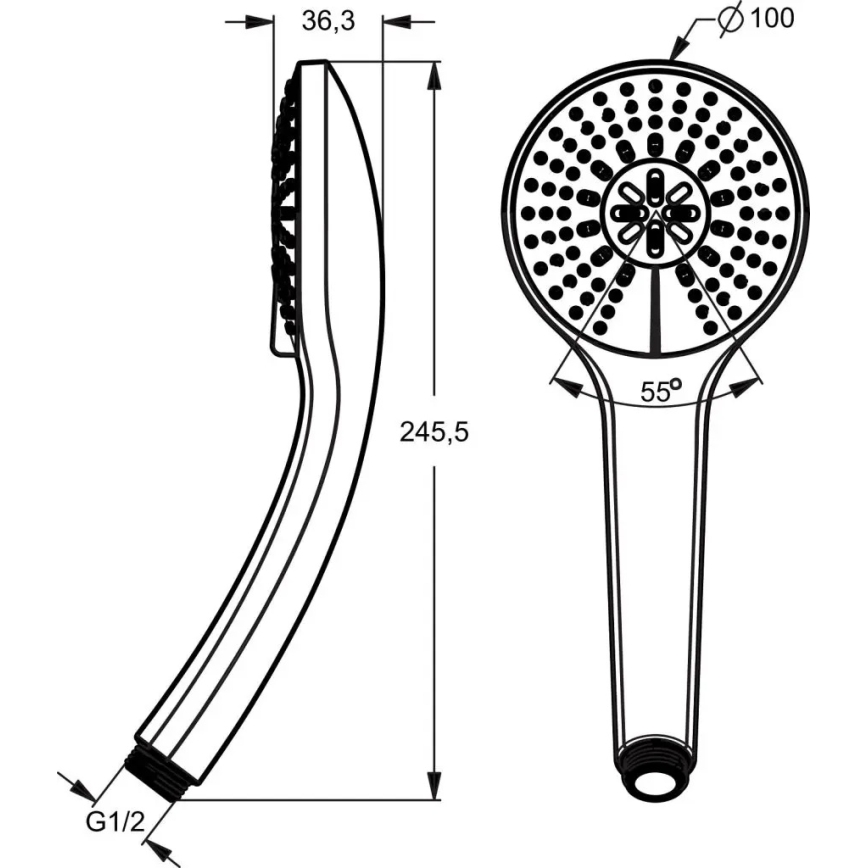Ideal Standard B9403AA - Handbrause IDEALRAIN, glänzender Chrom