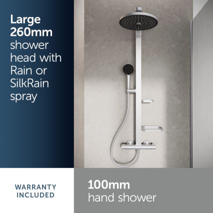 Ideal Standard BD583SI - Duschgarnitur mit thermostatischer Armatur CERATHERM ALU+ in mattchrom