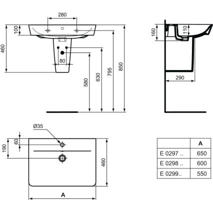 Ideal Standard E029801 - Wandwaschbecken CONNECT AIR 60x46 cm Keramik/Weiß