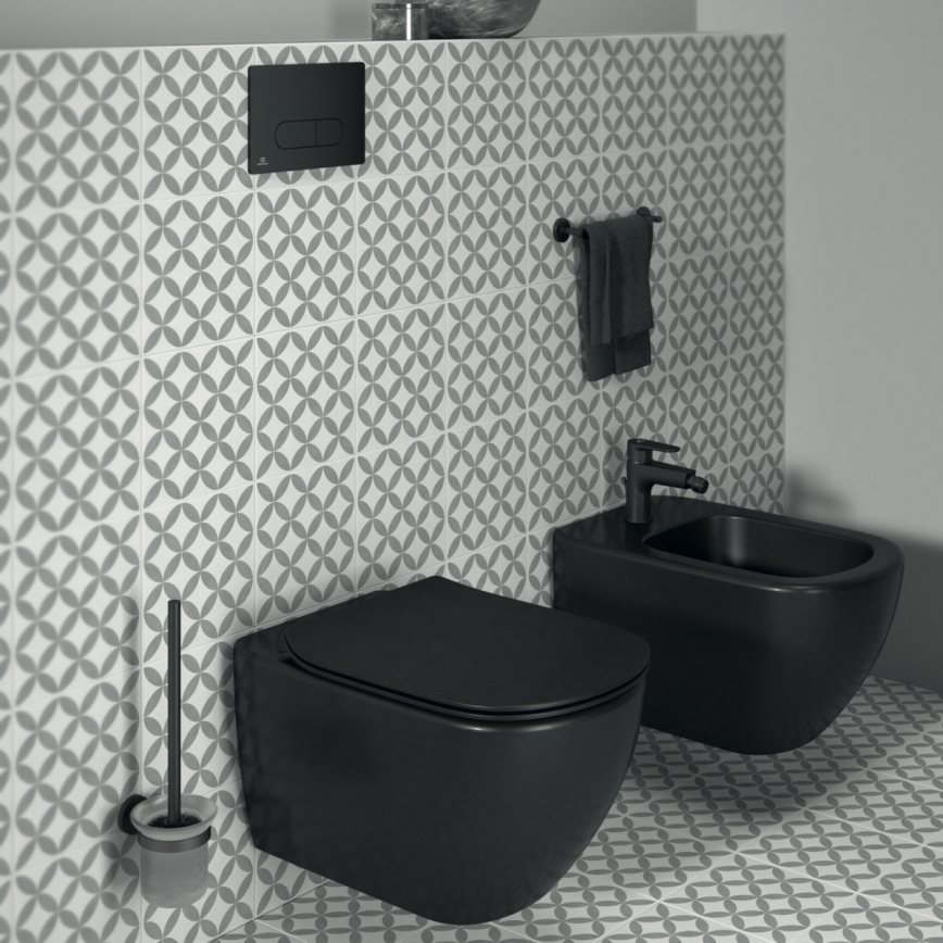Ideal Standard T3546V3 - TESI Wand‑WC mit SoftClose‑WC‑Sitz, Keramik/Schwarz