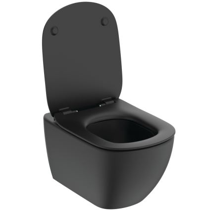 Ideal Standard T3546V3 - TESI Wand‑WC mit SoftClose‑WC‑Sitz, Keramik/Schwarz