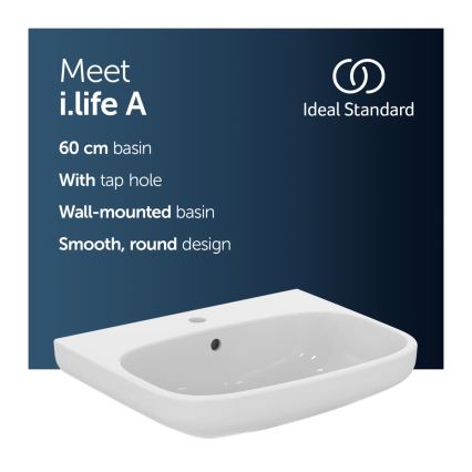 Ideal Standard T470501 - Wandwaschbecken I.LIFE A 60x48 cm Keramik/weiß