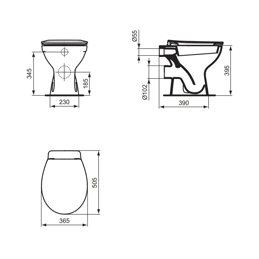 Ideal Standard W333101 - Stand-WC EUROVIT Keramik/weiß