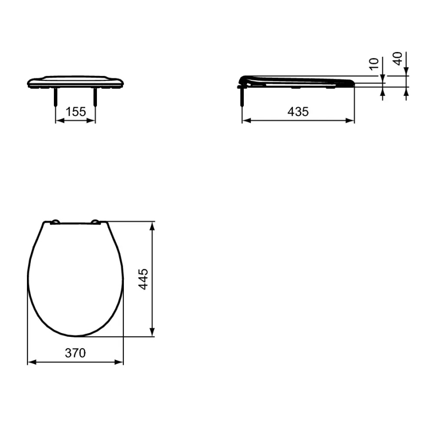 Ideal Standard W835001 - WC-Sitz, weiß