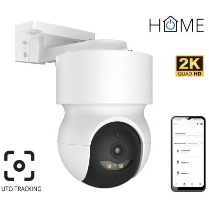 Intelligente Außenkamera mit Bewegungssensor, 2K-Auflösung, 12 V, IP65, Wi-Fi, Tuya, weiß