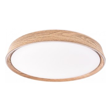 ILVI dimmbare LED-Deckenleuchte, 30 W, 230 V, 2700–6500 K, Ø 40 cm, Holzdekor, inkl. Fernbedienung