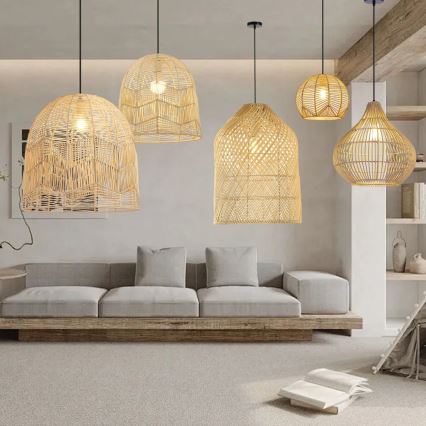 Hängeleuchte PELO 1xE27/40W/230V d 40 cm Rattan
