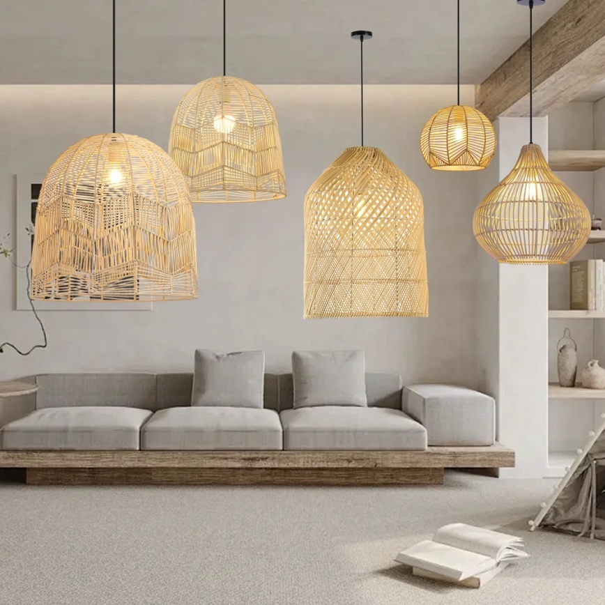 Hängeleuchte PELO 1xE27/40W/230V d 40 cm Rattan
