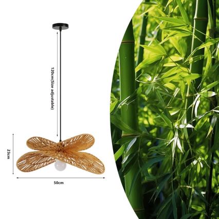 Hängeleuchte MARIPOSA 1xE27/40W/230V d 50 cm Jute