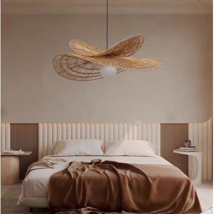 Hängeleuchte MARIPOSA 1xE27/40W/230V d 80 cm Jute