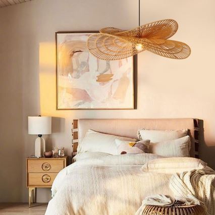 Hängeleuchte MARIPOSA 1xE27/40W/230V d 80 cm Jute