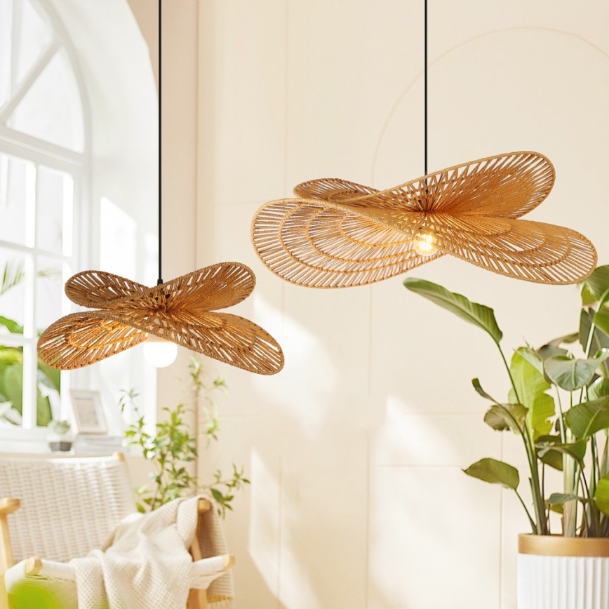 Hängeleuchte MARIPOSA 1xE27/40W/230V d 80 cm Jute