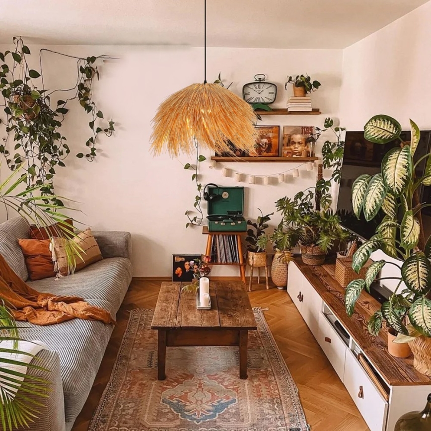 Hängeleuchte NATURALEZA 1xE27/40W/230V d 55 cm Rattan