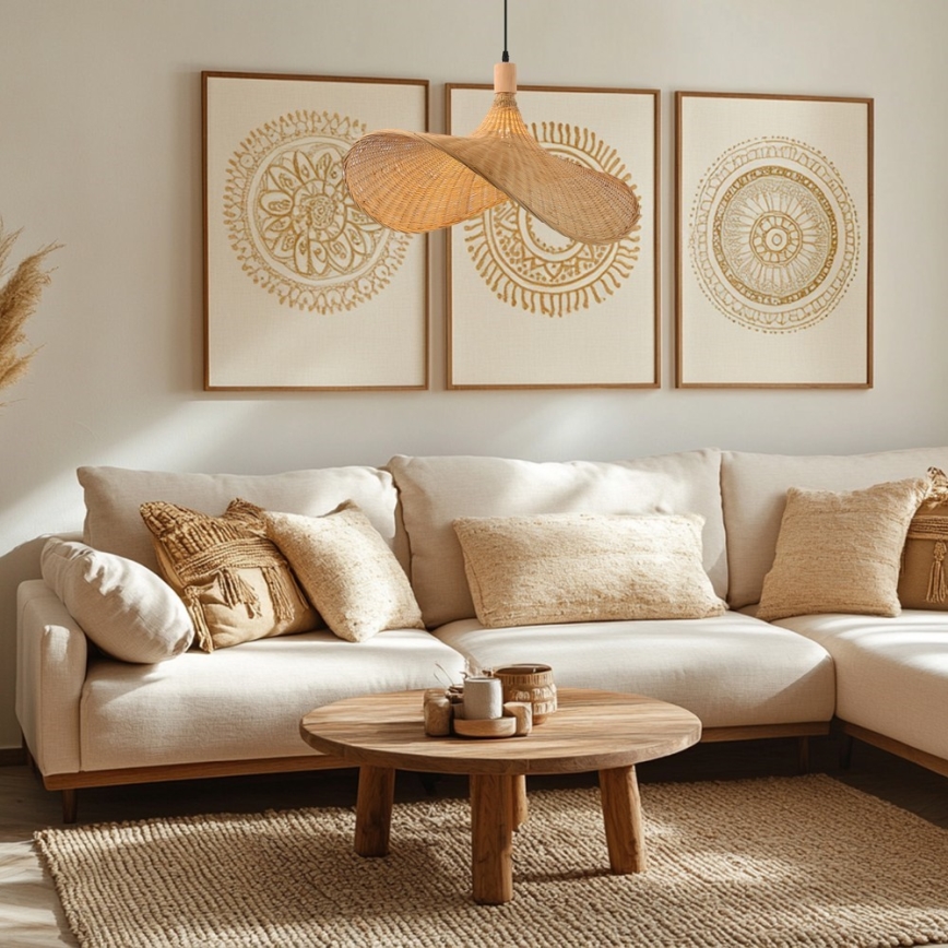 Immax 08289L - Hängeleuchte SOMBRERO 1xE27/40W/230V d 70 cm Rattan