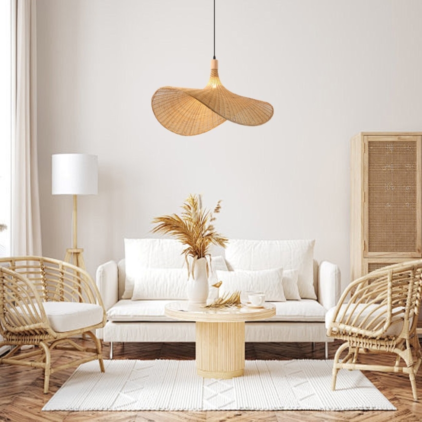 Immax 08290L - Hängeleuchte SOMBRERO 1xE27/40W/230V d 80 cm Rattan