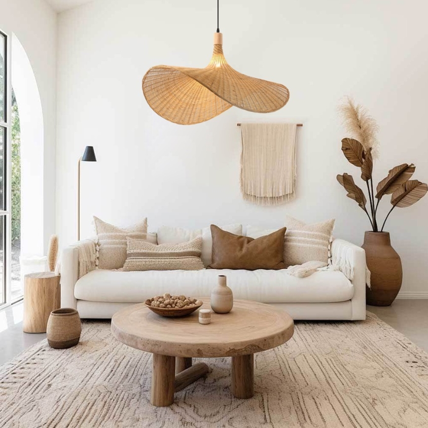 Immax 08290L - Hängeleuchte SOMBRERO 1xE27/40W/230V d 80 cm Rattan