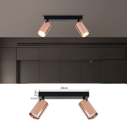 Deckenspot PUNTO 2xGU10/9W/230V Roségold