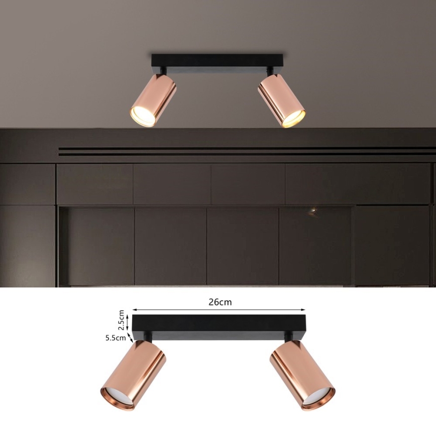 Deckenspot PUNTO 2xGU10/9W/230V Roségold