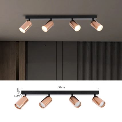 Spotleuchte PUNTO 4xGU10/9W/230V Roségold