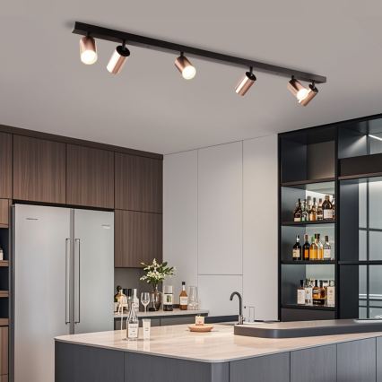 Deckenstrahler PUNTO 6xGU10/9W/230V Roségold