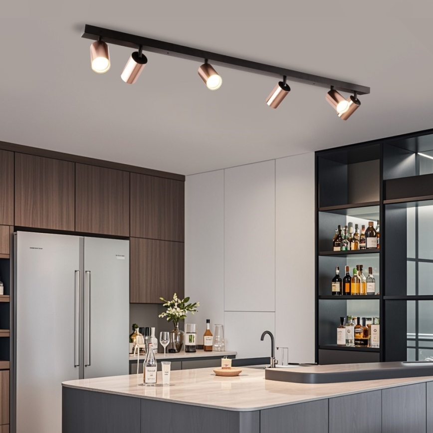 Deckenstrahler PUNTO 6xGU10/9W/230V Roségold