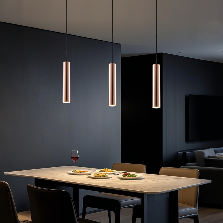Pendelleuchte PUNTO mit Kabelaufhängung 1xGU10/9W/230V Roségold