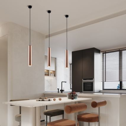 Pendelleuchte PUNTO mit Kabelaufhängung 1xGU10/9W/230V Roségold