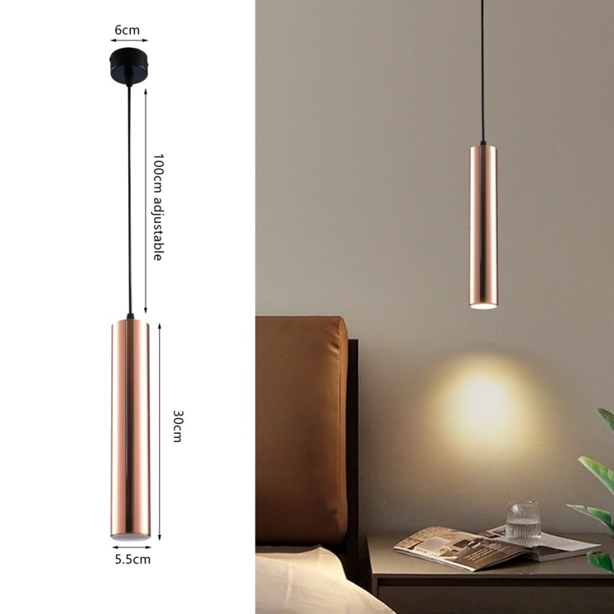Pendelleuchte PUNTO mit Kabelaufhängung 1xGU10/9W/230V Roségold